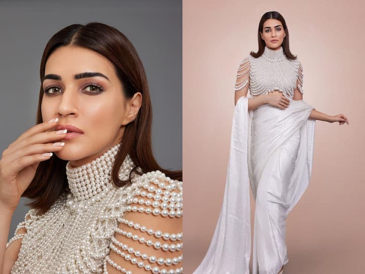 Kriti Sanon has been actively promoting her forthcoming film ‘Adipurush’. She recently wore a white saree for one of the promotional events.