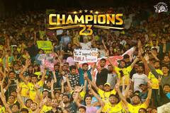CSK vs GT IPL 2023 Final : चेन्नईनं पाचव्यांदा कोरलं चॅम्पियन्स ट्रॉफीवर नाव, जडेजाचा विजयी चौकार पाहून धोनीही भावूक
