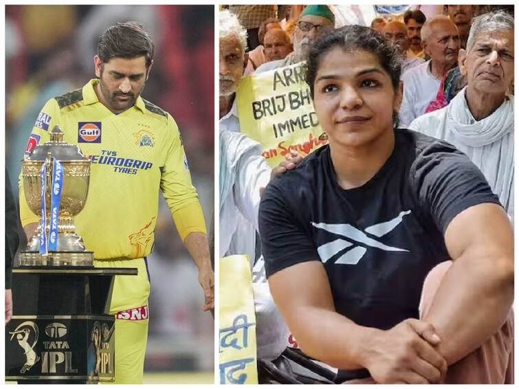 Sakshi Malikkh Wish Dhoni Chennai Super Kings on Tweet after won the match Sakshi Malik Wish Dhoni: 'சில வீரர்களுக்காவது மரியாதை கிடைப்பதில் மகிழ்ச்சி' - தோனிக்கு வாழ்த்து கூறிய சாக்‌ஷிமாலிக்