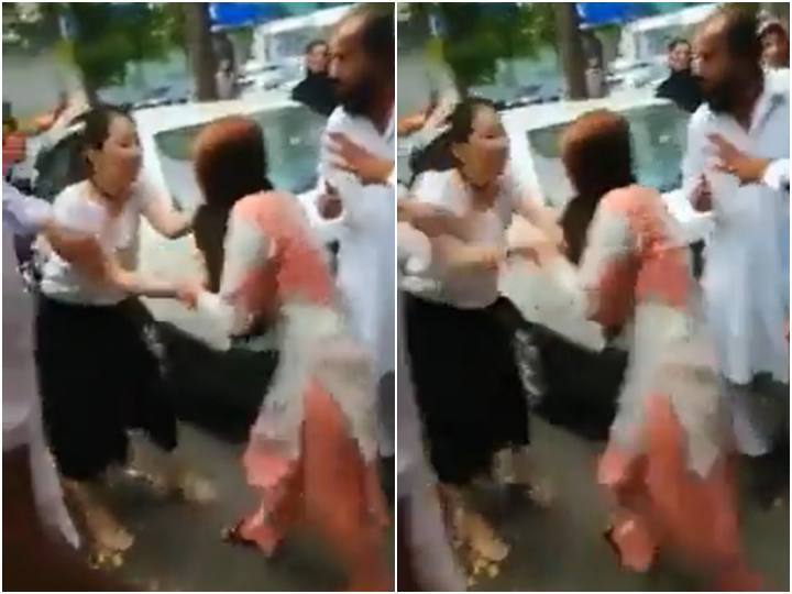Chinese woman is seen beating up a Pakistani woman on streets of Pakistan चायनीज महिला ने पाकिस्तानी महिला की सड़क पर कर दी पिटाई, वीडियो हो रहा वायरल