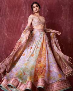 Keerthy Suresh Poses In A Pastel Lehenga, Sets Goals For Wedding Season Outfit
