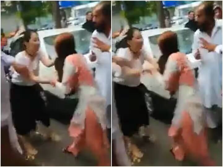 Chinese woman thrashes Pakistani woman on the road, video going viral Video: ચીની મહિલાએ રસ્તા વચ્ચે પાકિસ્તાની મહિલાને માર્યો માર, વીડિયો વાયરલ