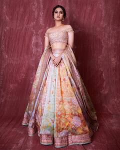 Keerthy Suresh Poses In A Pastel Lehenga, Sets Goals For Wedding Season Outfit