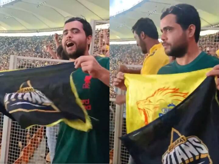 Fan was waving the flag of Gujarat, see how the team changed after Chennai’s victory, video viral