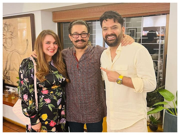 Aamir Khan was present at the trailer launch of the Punjabi film 'Carry on Jatta 3' on Wednesday which was followed by a get-together at the actor's house.