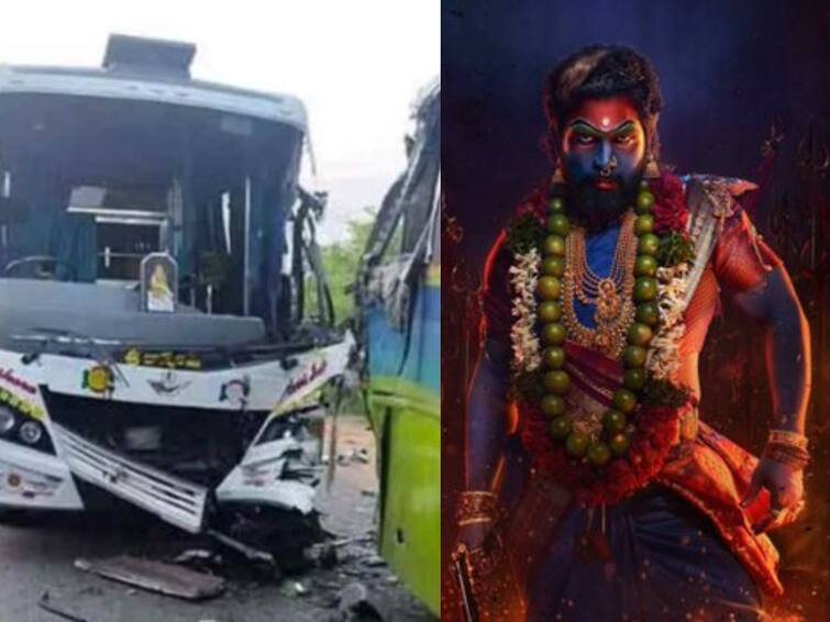 Pushpa 2 Movie Artists Met With Road Accident Private Bus Collided with Bus Carrying Pushpa 2 Team Pushpa 2 Artists Accident: தெலுங்கு சினிமாவில் அடுத்தடுத்த விபத்துகள்.. விபத்திற்குள்ளான புஷ்பா 2 படக்குழு பேருந்து