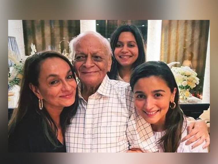 Alia Bhatt Grandfather and soni razdan father narendranath razdan passes away Alia Bhatt Grandfather Death: आलिया भट्टच्या आजोबांचे निधन; अभिनेत्रीनं शेअर केली भावनिक पोस्ट