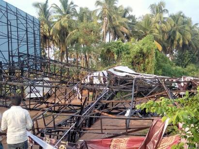 3 workers killed in Advertisement board collapsed near Coimbatore Coimbatore Accident : கோவை அருகே விளம்பர பலகை சரிந்து விழுந்து 3 தொழிலாளர்கள் உயிரிழப்பு  2 பேர் படுகாயம்