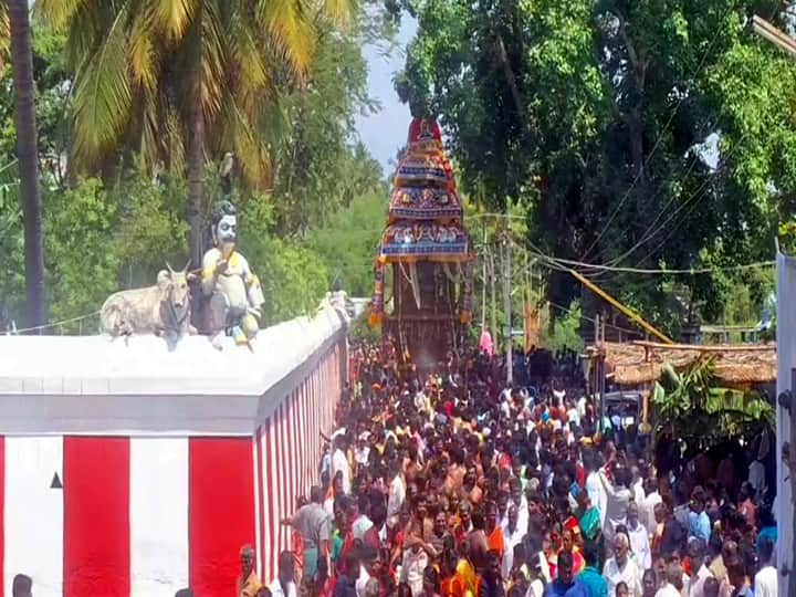 Vaikasi Visakam 2023 Thousand Year Old Chariot Car Festival Natham Dindigul TNN Vaikasi Visakam: நத்தம் அருகே 1000 ஆண்டு பழமை வாய்ந்த கைலாசநாதர் கோவில் வைகாசி விசாக திருவிழா தேரோட்டம்