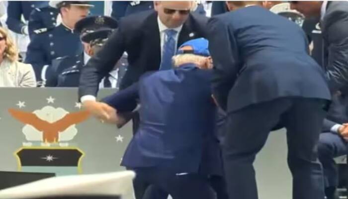 US President Joe biden Fall from Stage during Air Force Academy Graduation programme Joe Biden Video : ਇੱਕ ਵਾਰ ਫਿਰ ਡਿੱਗੇ ਅਮਰੀਕਾ ਦੇ ਰਾਸ਼ਟਰਪਤੀ ਜੋ ਬਿਡੇਨ , ਏਅਰ ਫੋਰਸ ਅਕੈਡਮੀ ਦੇ ਸਮਾਰੋਹ ਦੌਰਾਨ ਸਟੇਜ 'ਤੇ ਲੱਗੀ ਠੋਕਰ