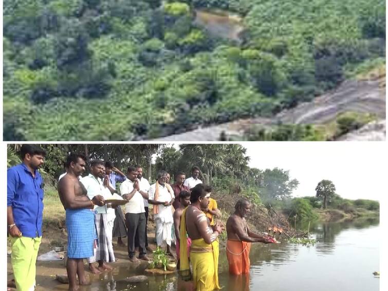 Thamirabarani River Birthday Special Worship With 21 Types of Abhishekam Srivaikuntam TNN Thamirabarani River: தாமிரபரணி நதிக்கு இன்று பிறந்தநாள் - 21 வகையான அபிஷேகத்துடன் சிறப்பு வழிபாடு