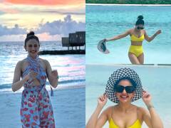 Rakul preet singh : ‘அழகே உன் அழகினில் பாதி அதுவே இவ்வுலகத்தின் மீதி..’ நடிகை ரகுல் ப்ரீத் சிங்கின் மாலத்தீவு புகைப்படங்கள்!