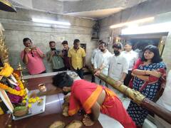 Jyotiraditya Shinde in Kolhapur: केंद्रीय मंत्री ज्योतिरादित्य शिंदे यांनी घेतले करवीर निवासिनी अंबाबाईचे दर्शन