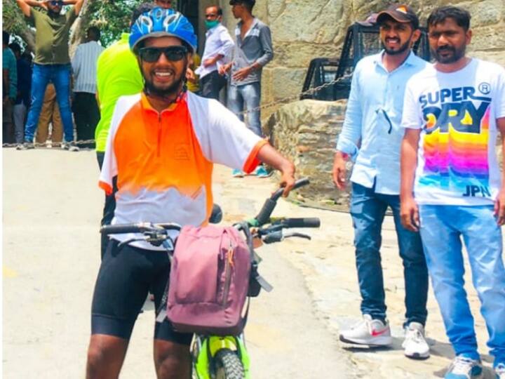 World Bicycle Day Cyclist Govind Kharol of Udaipur conquered the world's highest motorable road ann World Bicycle Day: दोनों हाथ नहीं फिर भी फतह की विश्व की सबसे ऊंची मोटरेबल रोड, पढ़िये गोविंद खारोल की कहानी