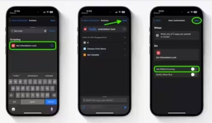 ਜੇਕਰ ਤੁਸੀਂ ਚਾਹੁੰਦੇ ਹੋ ਕਿ ਯੂਟਿਊਬ ਨੂੰ ਚਾਲੂ ਕਰਦੇ ਹੀ ਸਕ੍ਰੀਨ ਰੋਟੇਸ਼ਨ ਆਟੋਮੈਟਿਕਲੀ ਚਾਲੂ ਅਤੇ ਬੰਦ ਹੋ ਜਾਵੇ, ਤਾਂ ਇਸਦੇ ਲਈ ਵੀ ਨਿਊ ਆਟੋਮੇਸ਼ਨ 'ਤੇ ਆਓ ਅਤੇ ਐਪ 'ਤੇ ਜਾਓ ਅਤੇ ਯੂਟਿਊਬ ਨੂੰ ਚੁਣੋ। ਫਿਰ ਐਪ 'ਤੇ ਟੈਪ ਕਰਕੇ ਓਪਨ ਅਤੇ ਬੰਦ ਦਾ ਵਿਕਲਪ ਚੁਣੋ ਅਤੇ ਕਾਰਵਾਈ ਵਿੱਚ ਆਉਣ ਤੋਂ ਬਾਅਦ, ਓਰੀਐਂਟੇਸ਼ਨ ਟੌਗਲ ਨੂੰ ਚਾਲੂ ਰੱਖੋ ਅਤੇ ਇਸਨੂੰ ਸੇਵ ਕਰੋ। ਅਜਿਹਾ ਕਰਨ ਨਾਲ ਇਹ ਸੈਟਿੰਗ ਵੀ ਲਾਗੂ ਹੋ ਜਾਵੇਗੀ।
