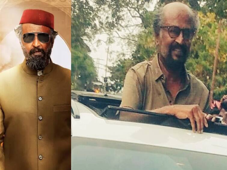 Rajinikanth spotted in lal salaam shooting spot climbs on car roof and greets his fans video goes viral Video - Rajinikanth in Lal Salaam: கார் ரூஃப் வழியாக ரசிகர்களை சந்தித்த ரஜினிகாந்த்... அதிர்ந்த லால் சலாம் படப்பிடிப்பு தளம்: வீடியோ