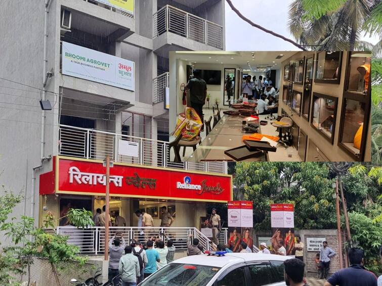 Armed robbery at Reliance Jewellers in Sangli in broad daylight The entire shop was looted by shooting Sangli Maharashtra Sangli Crime: सांगलीत 'रिलायन्स ज्वेलर्स'वर भरदिवसा सशस्त्र दरोडा; गोळीबार करत अख्खे दुकान लुटले