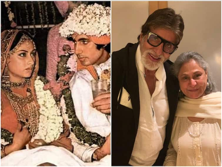 Amitabh Bachchan Jaya Bachchan 50 Wedding Anniversary Actor Expresses Gratitude Abhishek Bachchan Rekha Amitabh Bachchan Looks Adoringly At Jaya In Wedding PIC, Abhishek Shares Post On Parents' 50th Anniversary