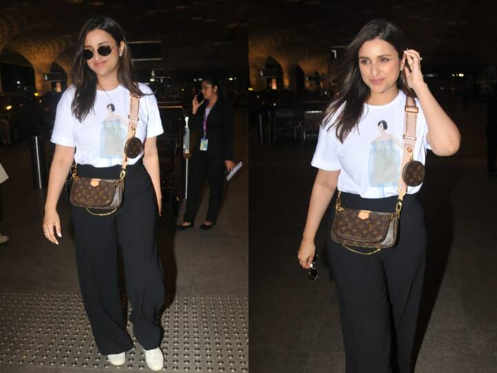 Parineeti Chopra Spotted Photos: परिणीति चोपड़ा और राघव चड्ढा जल्द ही शादी के बंधन में बंधने वाले हैं. इसी बीच परिणीति एयरपोर्ट पर स्पॉट हुईं. जहां उनकी स्माइल और ग्लो ने फैंस का दिल जीत लिया.