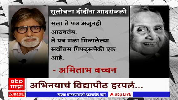Sulochana Latkar Death : सुलोचना दीदींना Amitabh Bachchan यांची आदरांजली