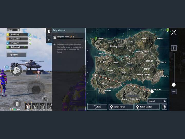 Now that we've had a look at the modes, let's talk about the Gameplay and more importantly, how to score a chicken dinner in almost every match you play. Let's read up on some tips and tricks to turn Noobs into a pro. The first begins with Analysing the map thoroughly and knowing where to land. (Image Source: Screenshot/ABP Live)