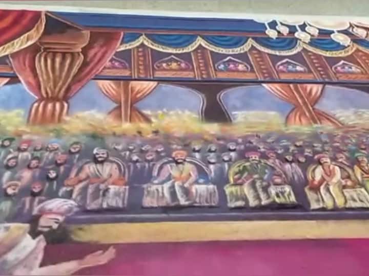 जय बजरंग विद्यालयामध्ये ही रांगोळी काढण्यात आली.