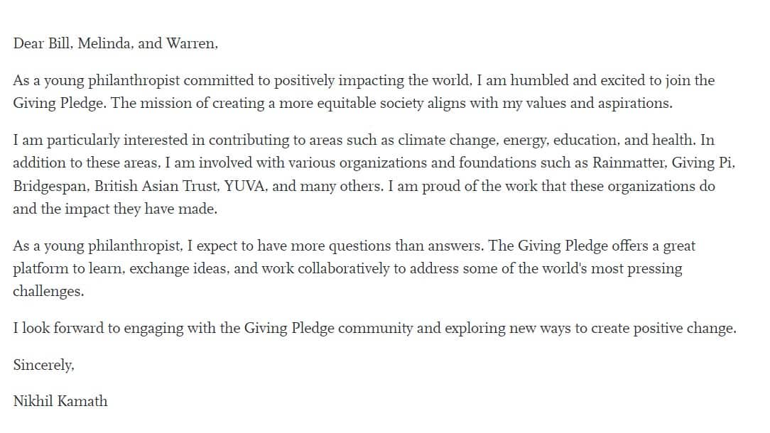 Nikhil Kamath, India's Youngest Billionaire, Joins 'The Giving Pledge'. To Donate Minimum 50 Percent Of His Wealth To Charitable Causes