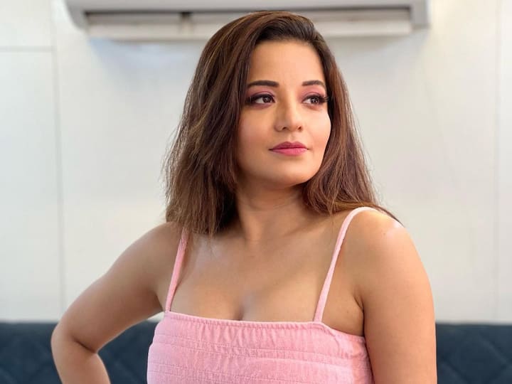 Bhojpuri actor Monalisa stunned fans with a new set of pictures in a baby pink tank top and a white skirt