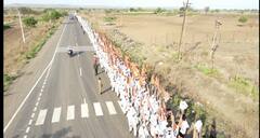 पाऊले चालती पंढरीची वाट... गजानन महाराजांची पालखी हिंगोलीत, पाहा ड्रोनच्या नजरेतून