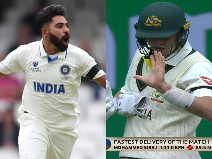 IND vs AUS Final Mohammed Siraj ball hit Labuschagne dropped his bat WTC Final London Watch:  सिराज की खतरनाक गेंद ने लाबुशेन का उड़ाया होश! वीडियो में देखें कैसे चोट लगने के साथ हाथ से छूटा बल्ला