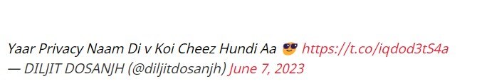 ਅਮਰੀਕੀ ਗਾਇਕਾ ਟੇਲਰ ਸਵਿਫਟ ਨਾਲ 'Touchy' ਹੋਣ ਤੇ ਬੋਲੇ ਦਿਲਜੀਤ ਦੋਸਾਂਝ- 'ਯਾਰ, ਪ੍ਰਾਈਵੇਸੀ ਨਾਂ ਦੀ ਵੀ ਕੋਈ ਚੀਜ਼ ਹੁੰਦੀ ਆ