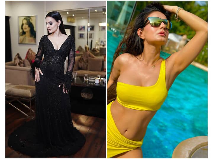 Actress Ameesha Patel charmed everyone with her simple looks in 'Gadar', that is all set to re-release in theatres, ahead of its sequel 'Gadar 2'. Here's taking a look at the actor's glamorous side.