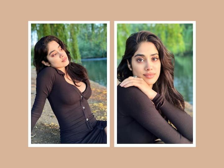 Janhvi Kapoor treated her followers with a series of pictures this evening where she can be seen enjoying the sunset.
