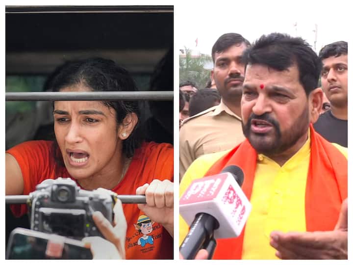 Wrestlers Protest Delhi Police Sangeeta Phogat WFI Chief Brij Bhushan Singh 'This Is The Power Of Brij Bhushan': Vinesh Phogat Amid Row Over Wrestler Being Taken To WFI Chief's Home