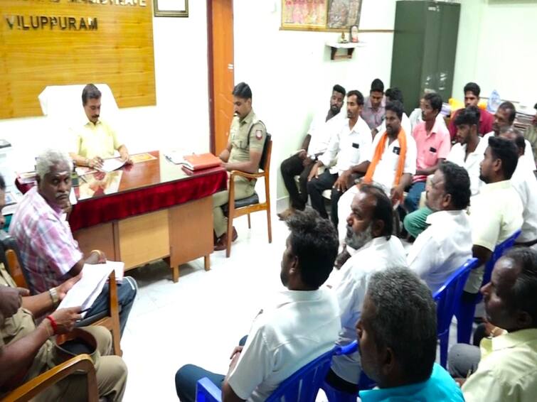 Villupuram Melpathi kovil issue Court hearing between the two parties Villupuram TNN Villupuram: மேல்பாதி கோயில் விவகாரம்: இருதரப்பினர் இடையே கோட்டாட்சியர் விசாரணை...பலத்த போலீஸ் பாதுகாப்பு