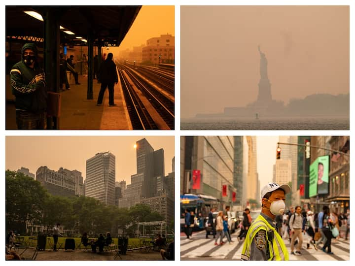 US' New York City Witness Orange Skyline As Smoke From Canadian ...