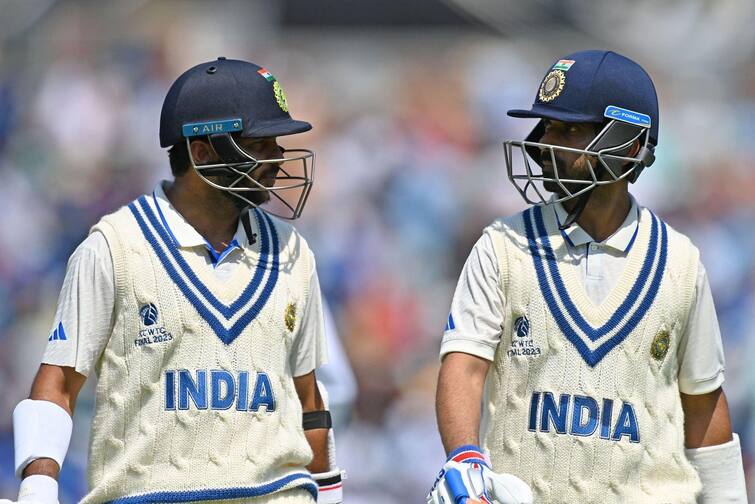 IND vs AUS  WTC Final 2023 India trail by 173 runs against Australia 1st Innings Day 3 The Oval Stadium 'खडूस' मुंबईकर ऑस्ट्रेलियाला नडले, अजिंक्य-शार्दूलमुळे फॉलोऑन टळला, ऑस्ट्रेलियाकडे 173 धावांची आघाडी