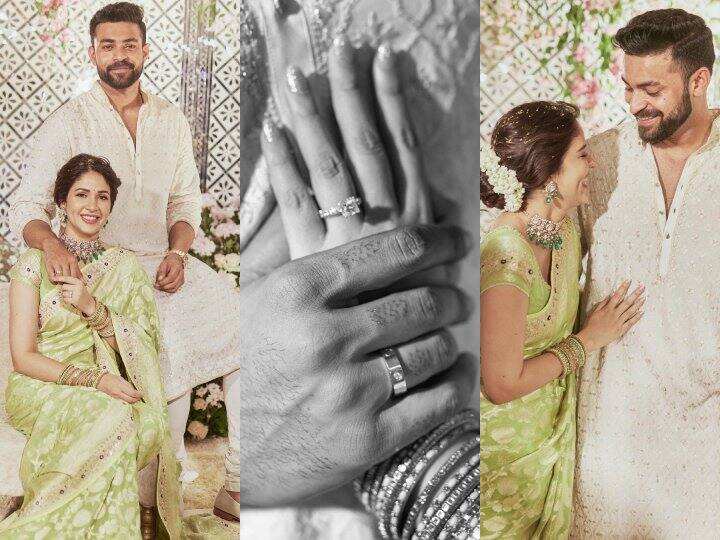 Varun Lavanya Engagement: साउथ के सुपरस्टार एक्टर वरुण तेज ने एक्ट्रेस लावण्या त्रिपाठी से सगाई कर ली है. कपल ने अपने सोशल मीडिया अकाउंट्स पर खूबसूरत तस्वीरें शेयर की हैं.