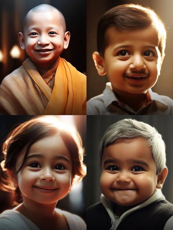 AI ने बनाया देश के धुरंदर नेताओं का Baby वर्जन, देखें Photos