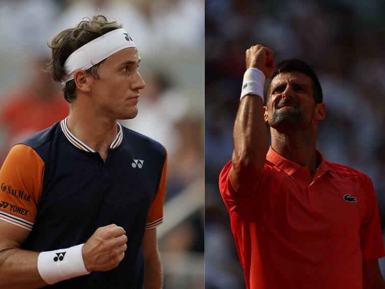 Novak Djokovic set play against casper rudd in french open tennis final French Open Djokovic: இறுதிப்போட்டிக்கு 7வது முறை.. வரலாறு படைத்த நோவக் ஜோகோவிச்.. பிரெஞ்சு ஓபன் டென்னிஸ் தொடரில் அசத்தல்..!