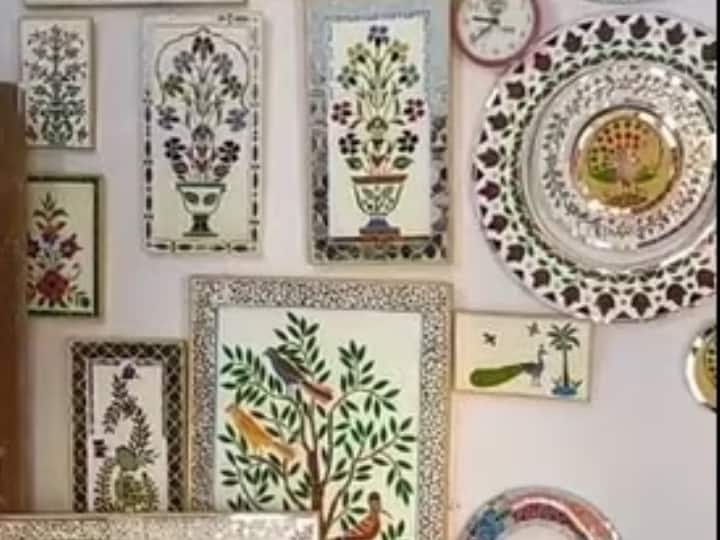 Thikari fine art of Mewar Rajasthan is hundreds of years old, decoration items are made by pieces of glass Art of Rajasthan: सैकड़ों साल पुरानी है मेवाड़ की ठीकरी कला, कांच के टुकड़ों को जोड़कर बनाए जाते हैं सजावट के सामान