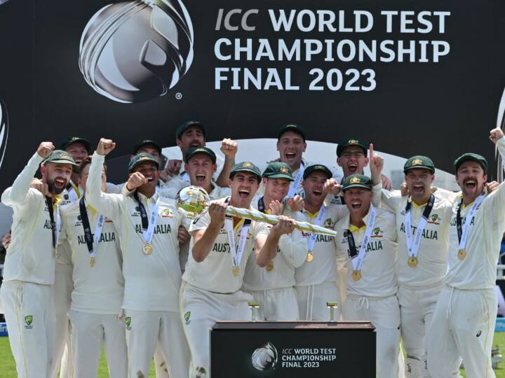 World Test Championship: ऑस्ट्रेलिया ने वर्ल्ड टेस्ट चैंपियनशिप फाइनल मुकाबले में भारत को 209 रनों से हराया. वहीं, इस जीत के बाद ऑस्ट्रेलियाई खिलाड़ियों ने जमकर जश्न मनाया.