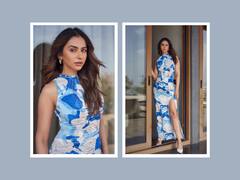 Rakul Preet Singh Poses In A Blue Floral Outfit. See Pics