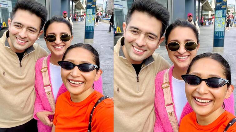 Parineeti Chopra and Raghav Chadha seen in London IND Vs AUS WTC final 2023 shares pose with fan see pic IND vs AUS, WTC Final 2023: ਪਰਿਣੀਤੀ ਚੋਪੜਾ ਮੰਗੇਤਰ ਰਾਘਵ ਨਾਲ ਦੇਖਣ ਪਹੁੰਚੀ WTC ਫਾਈਨਲ, ਤਸਵੀਰਾਂ ਹੋਈਆਂ ਵਾਈਰਲ