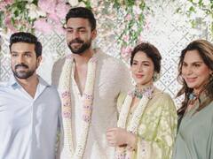 वरुण-लावण्या की सगाई में प्रेग्नेंट वाइफ के साथ पहुंचे रामचरण, बेबी बंप फ्लॉन्ट करती Upasana ने सिल्क काफ्तान में लूटी लाइमलाइट