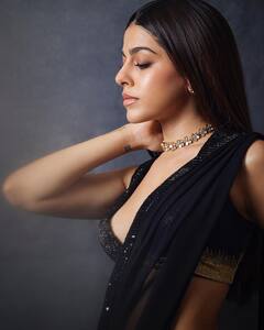 Alaya F Dons A Stunning Black Manish Malhotra Saree - SEE PICS