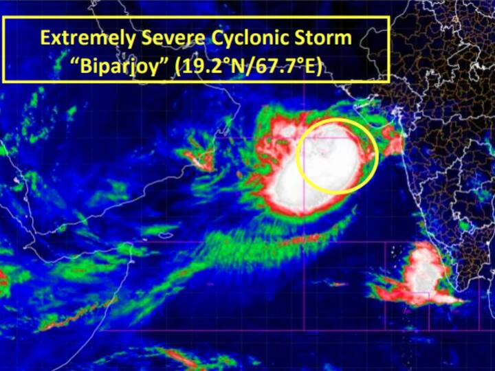 India Meteorological Department (IMD) has issued an orange alert for Saurashtra and Kutch Coasts in view of the extremely severe cyclonic storm Biporjoy over the east-central and adjoining northeast Arabian Sea. (Source: ANI)