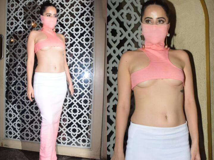 उर्फी जावेद का एक और अतरंगी लुक, टॉप से कवर किया चेहरा, रिवीलिंग आउटफिट पहनना पड़ा भारी