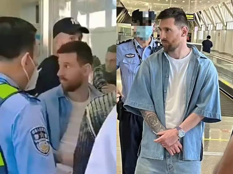 Lionel Messi Messi who went to China to play for the Argentina team was stopped by the police at the airport Lionel Messi: அர்ஜென்டினா அணிக்காக ஆட சீனா சென்ற மெஸ்ஸி… விமான நிலையத்திலேயே தடுத்து நிறுத்திய போலீசார்!