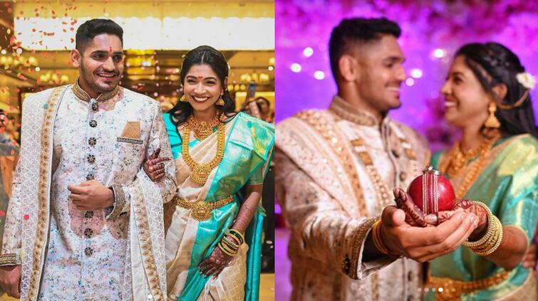 CSK fast bowler Tushar Deshpande got married know who is wife Nabha Gaddamwar CSK ਦੇ ਤੇਜ਼ ਗੇਂਦਬਾਜ਼ ਤੁਸ਼ਾਰ ਦੇਸ਼ਪਾਂਡੇ ਨੇ ਰਚਾਇਆ ਵਿਆਹ, ਜਾਣੋ ਕੌਣ ਹੈ ਪਤਨੀ Nabha Gaddamwar ?